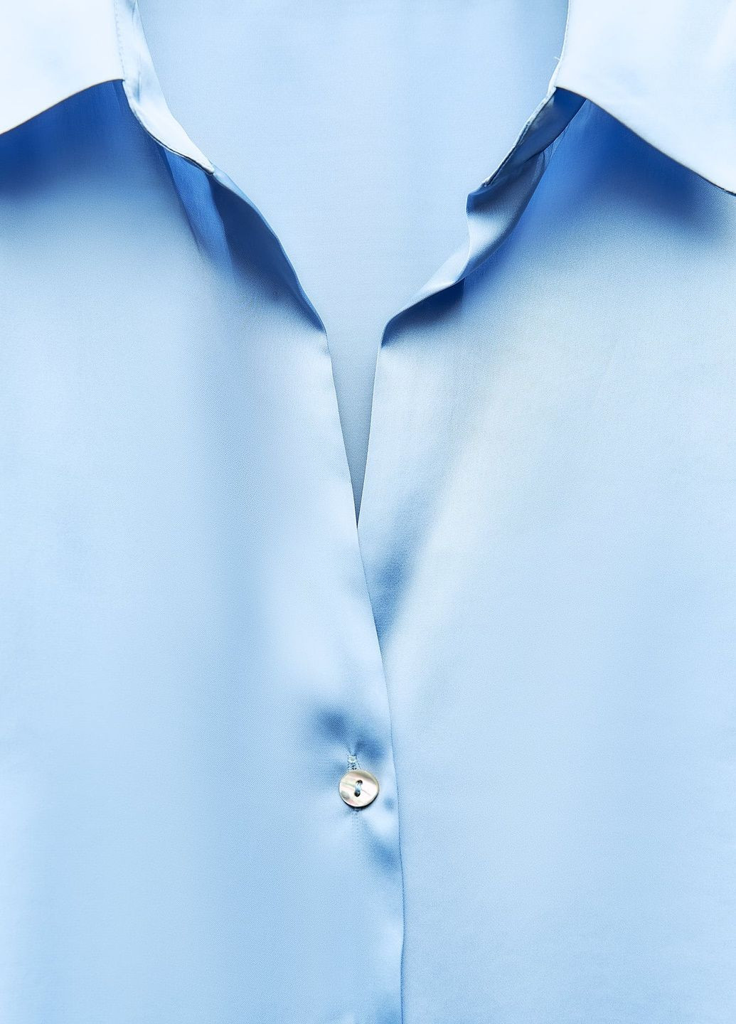 Светло-голубой кэжуал рубашка однотонная Zara