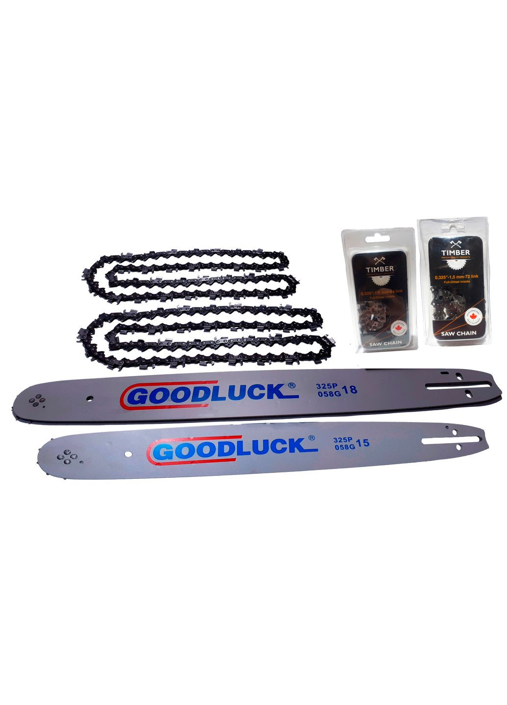 2 Шины и 2 цепи Timber. Комплект на 45 и 40 шину. Квадратный (супер) зуб GOODLUCK (365967801)