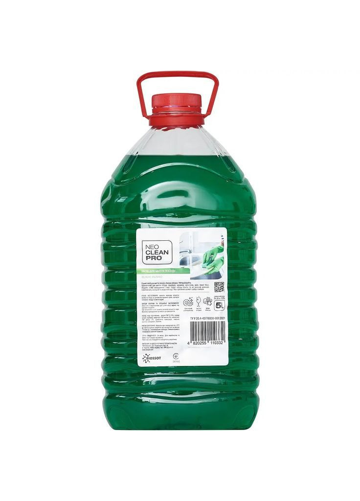 Средство для мытья посуды Зеленое яблоко, 5 л NeoCleanPro (367179214)