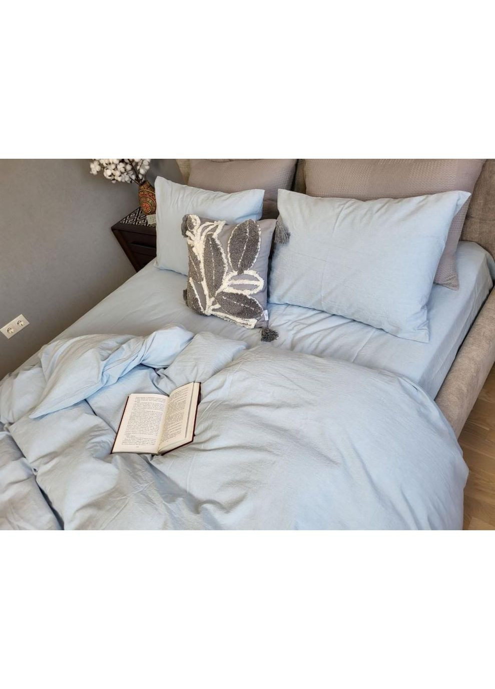 Постельное белье Небесно (W1281) вареный хлопок Евро размер, наволочки 50/70 No Brand (363195173)