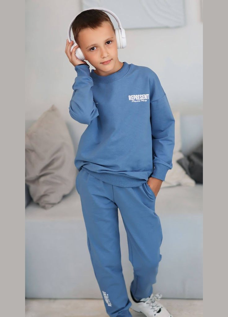 Блакитний літній костюм для хлопчика (підлітковий) hc (h001-6419-057-33) No Brand