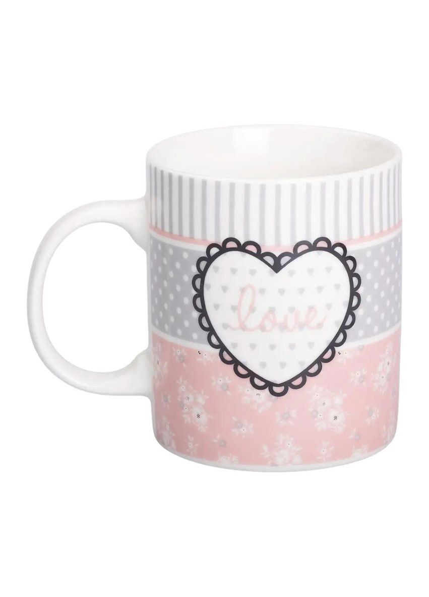 Чашка порцелянова 400 (мл) чашка для кави та чаю з написом та серцем Lugi RX-N240143PKV Liling Rongxiang Ceramic (370969204)