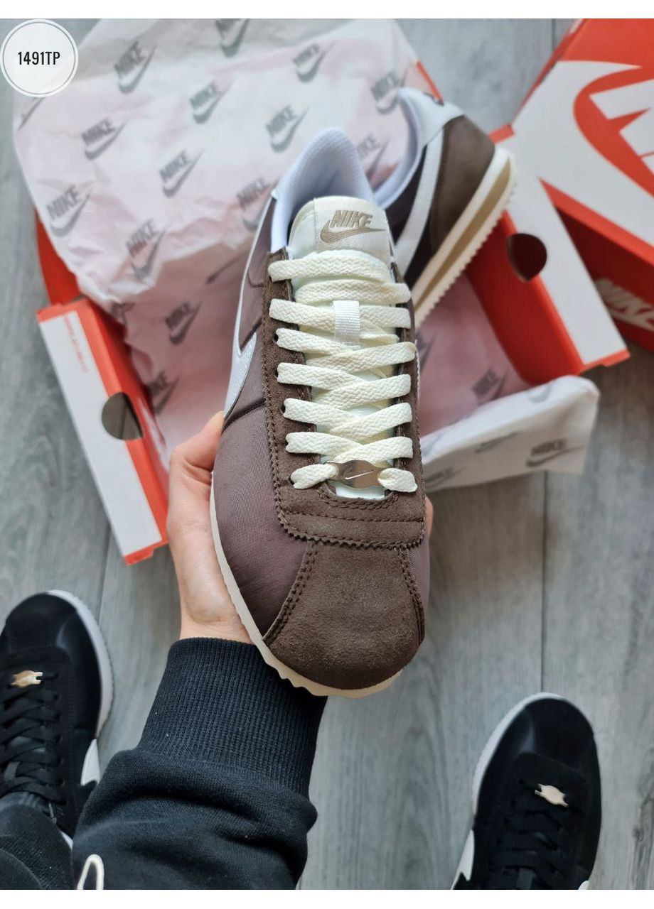 Цветные демисезонные кроссовки мужские nike cortez brown найк кортез No Brand