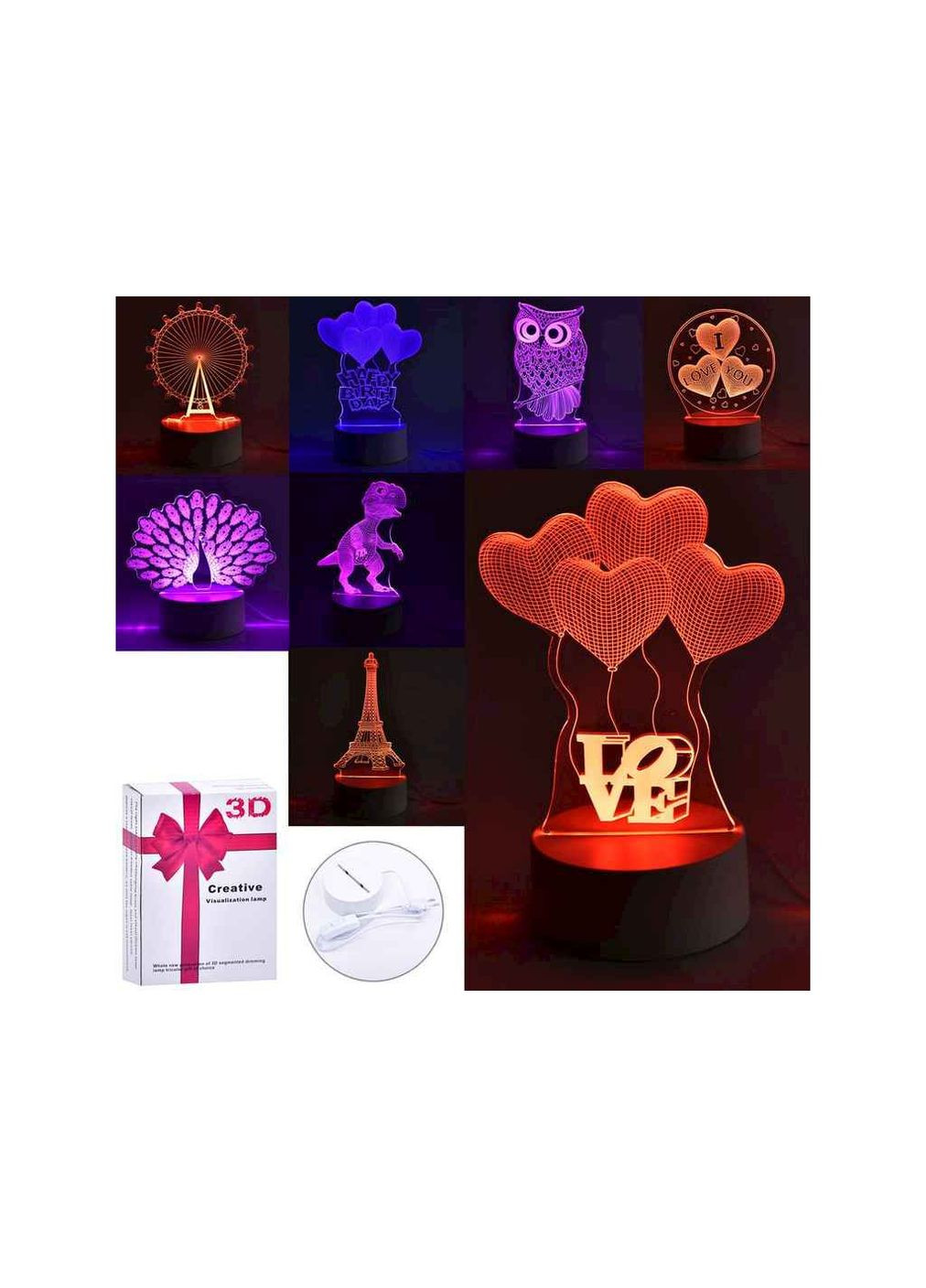 Ночник 3D LED 18см XR2200 в инд. Creative (357216125)