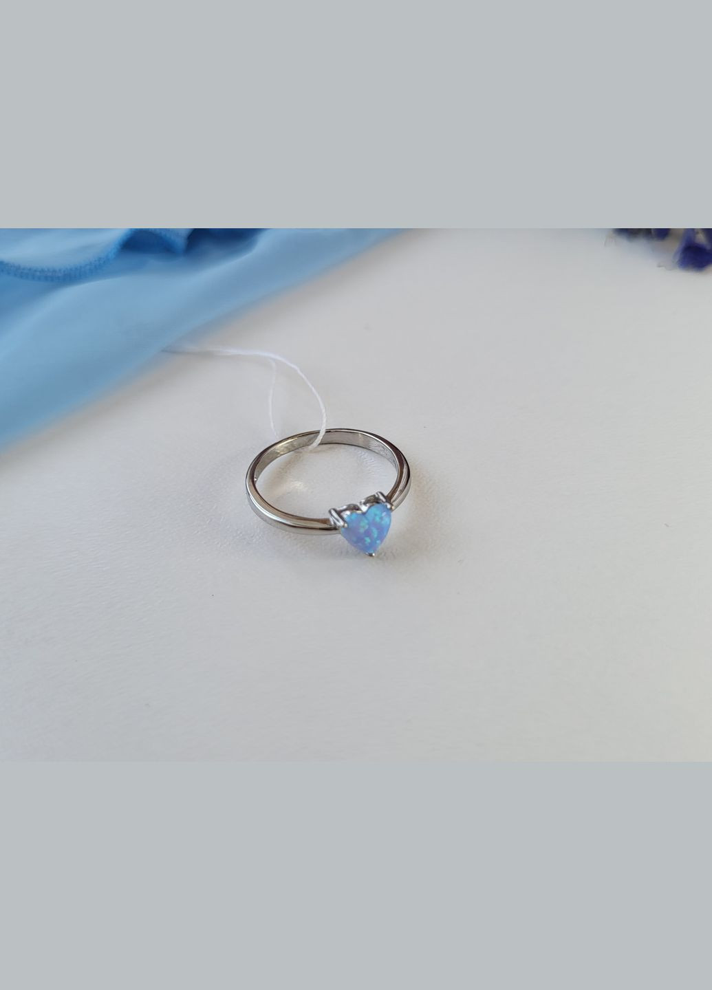 Серебряное кольцо с Голубым Опалом 18.5 размер серебро 925 пробы Родированное кк2опг/1164 1.60г No Brand (324835512)