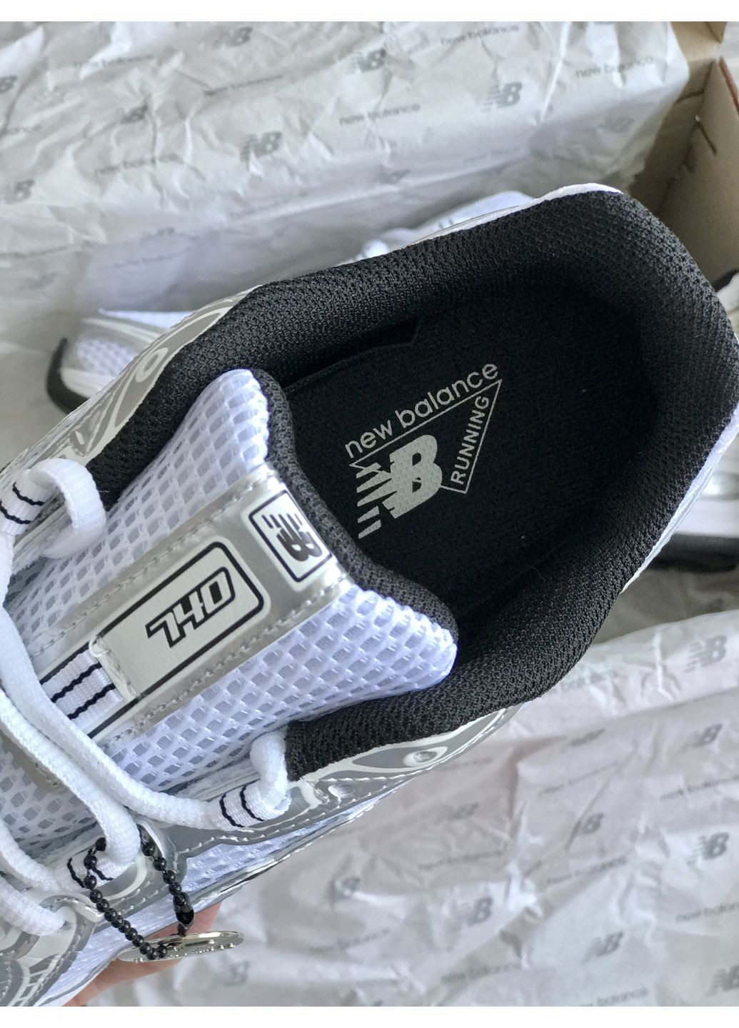 Кроссовки женские New Balance 740v2 White Silver Black | Нью Беланс 740 серебряные No Brand серебряные демисезоны (363841001)
