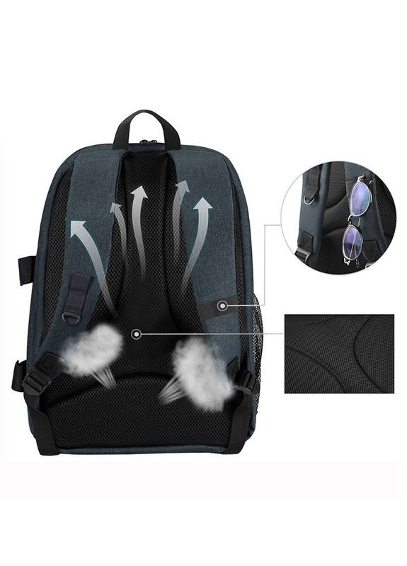 Рюкзак для фотоаппарата PU5011 с отделом для ноутбука 15,6" и дождевиком Синий (код: IBF086Z) Puluz (348321825)