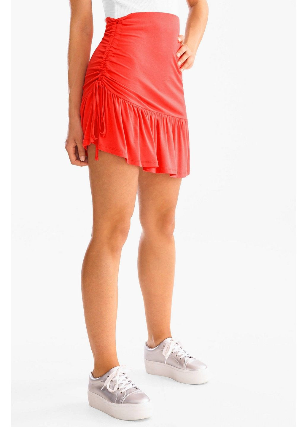 Оранжевая однотонная юбка C&A