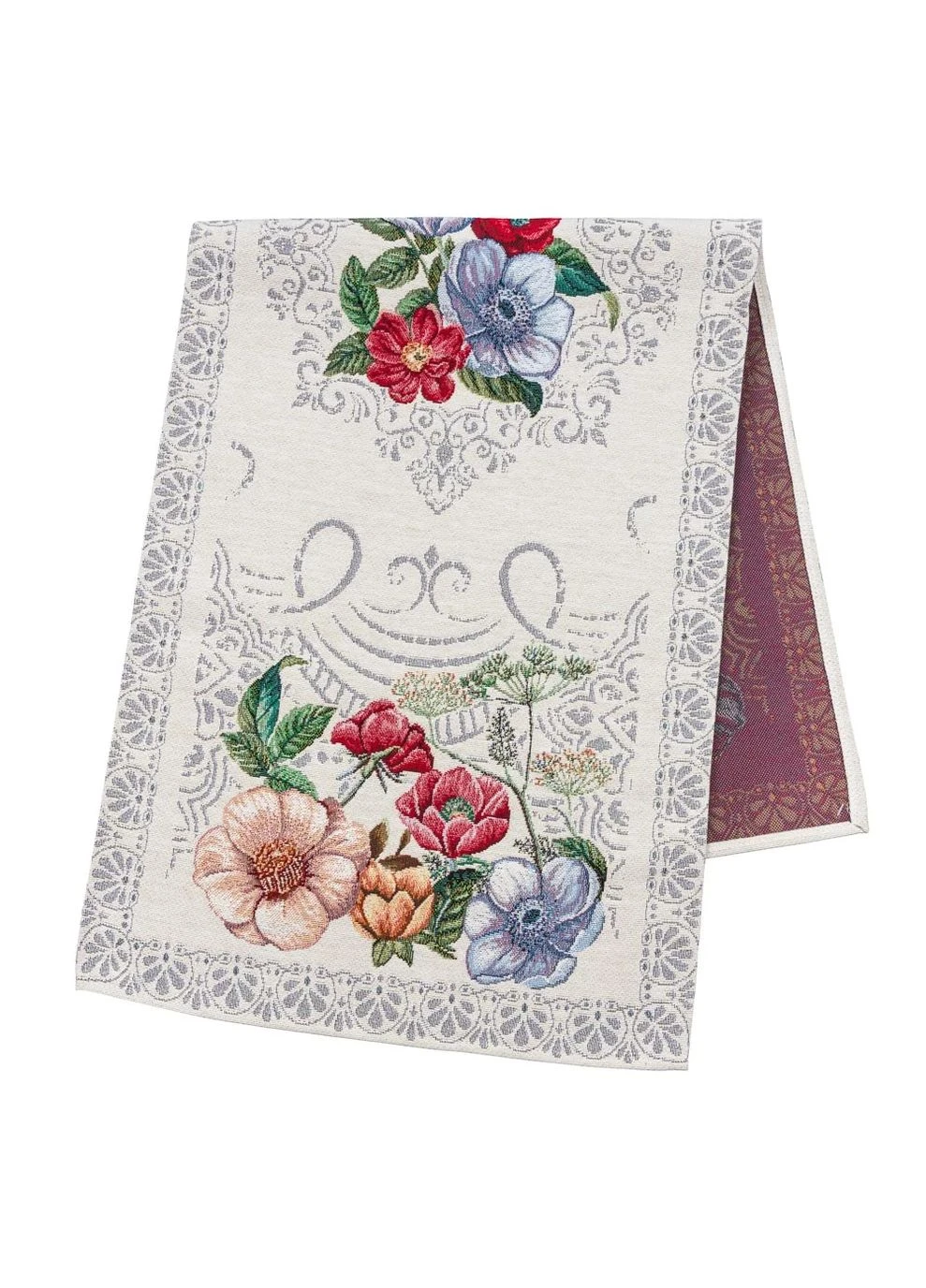 Гобеленовая дорожка MANDALAS FLOWERS 37x100 см 40% полиэстер 60% хлопок серый No Brand (401270455)