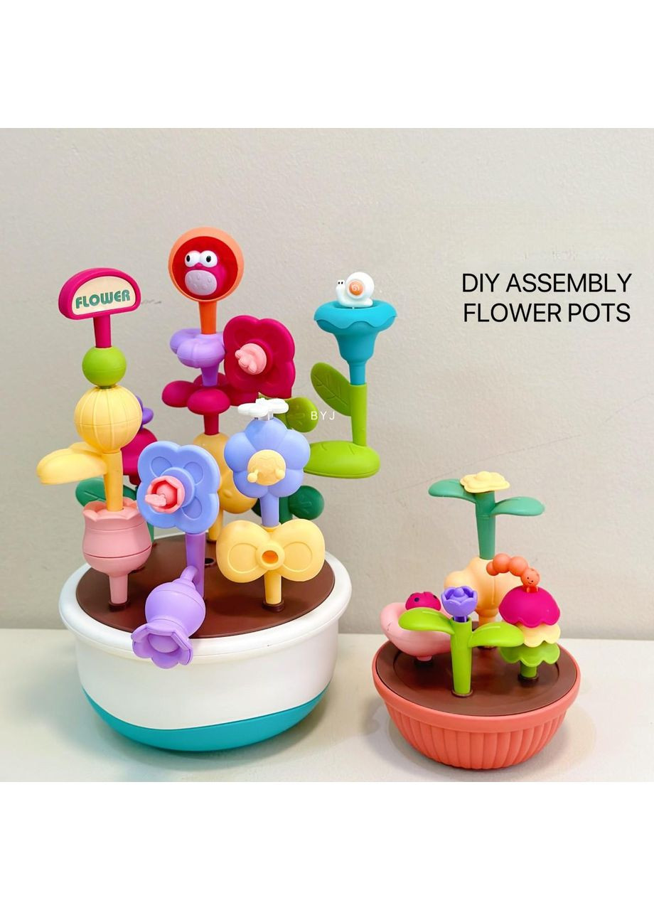 Детский конструктор BeiDiou "Цветочный сад" DIY Assembly Flower Pots, Разноцветный 4184 No Brand (351781103)