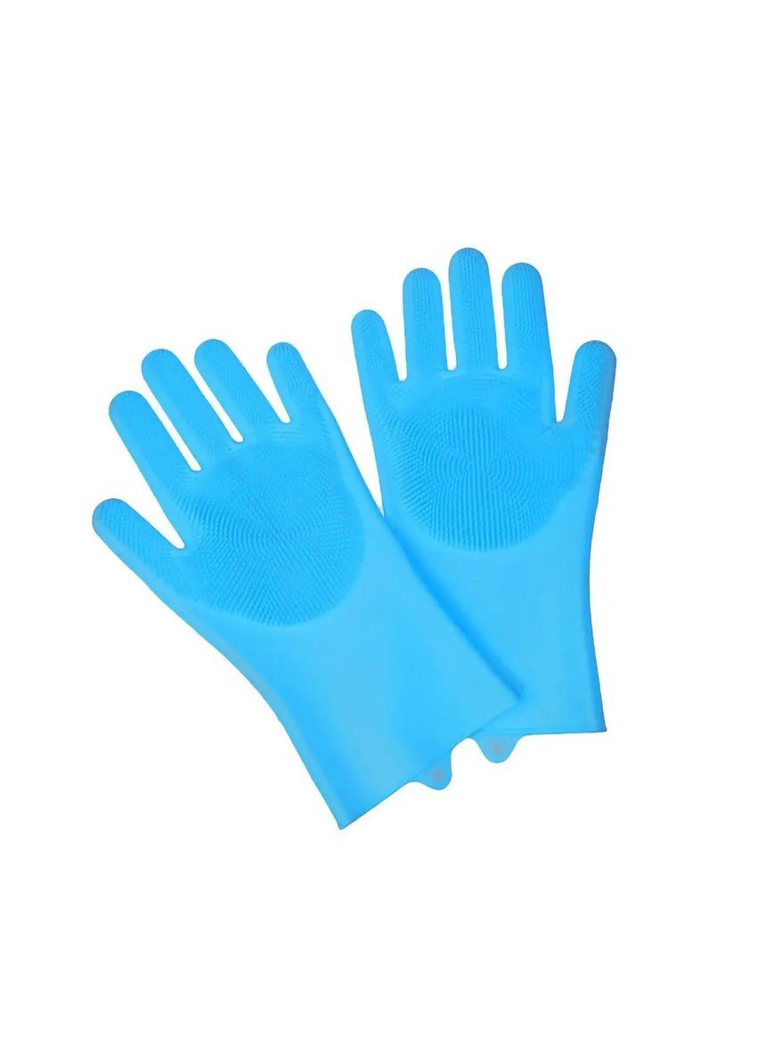 Рукавички для миття посуду Ніжні ручки силіконові, блакитні Supretto (297442758)