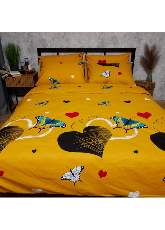 Комплект постільної білизни Бязь Gold Люкс Сімейні 143х210х2 наволочки 2х70х70 (MS-820008847) Moon&Star Butterfly Bloom (356115240)