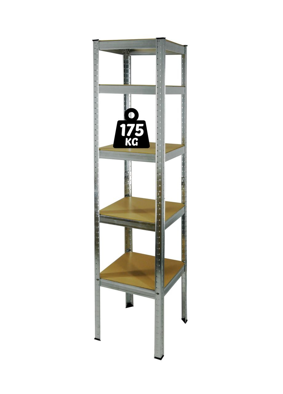 Металлический стеллаж (180 х 40 х 40 см) 5 полок, погрузка - 175 кг на полку, Серый (Польша) Gardenline (362245756)
