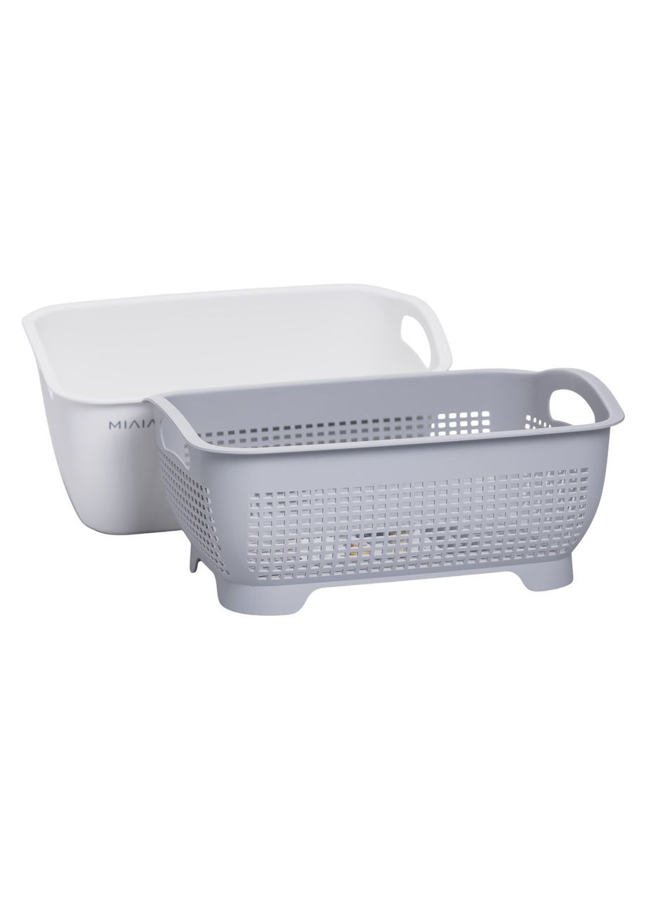 Корзина-друшлак 2 в 1 для мытья овощей, фруктов и зелени 29.5×21×11 (см) HP-45-6W Yiwu (370800347)