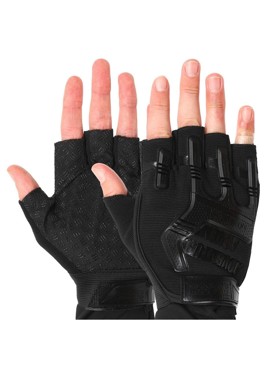 Тактические перчатки с открытыми пальцами (р-р, ) (BC-4926_Черный_L) Adventure (361436473)
