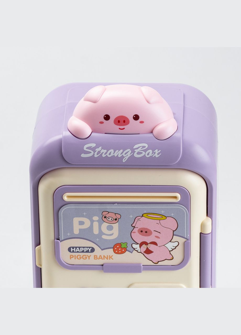 Дитяча скарбничкасейф Pig з кодовим замком і відбитком пальця, бузковий о009 Happy Life (311216596)