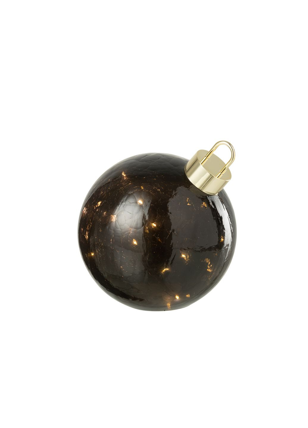 Стеклянный шар новогодний с подсветкой черного цвета диаметр 20 см (57169) J-Line (361440450)