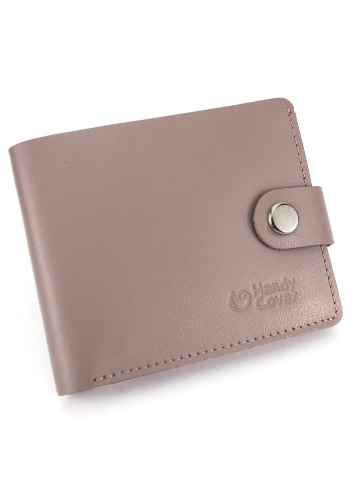 Кошелек женский маленький кожаный HC0042 нюдовый на кнопке HandyCover (326770571)