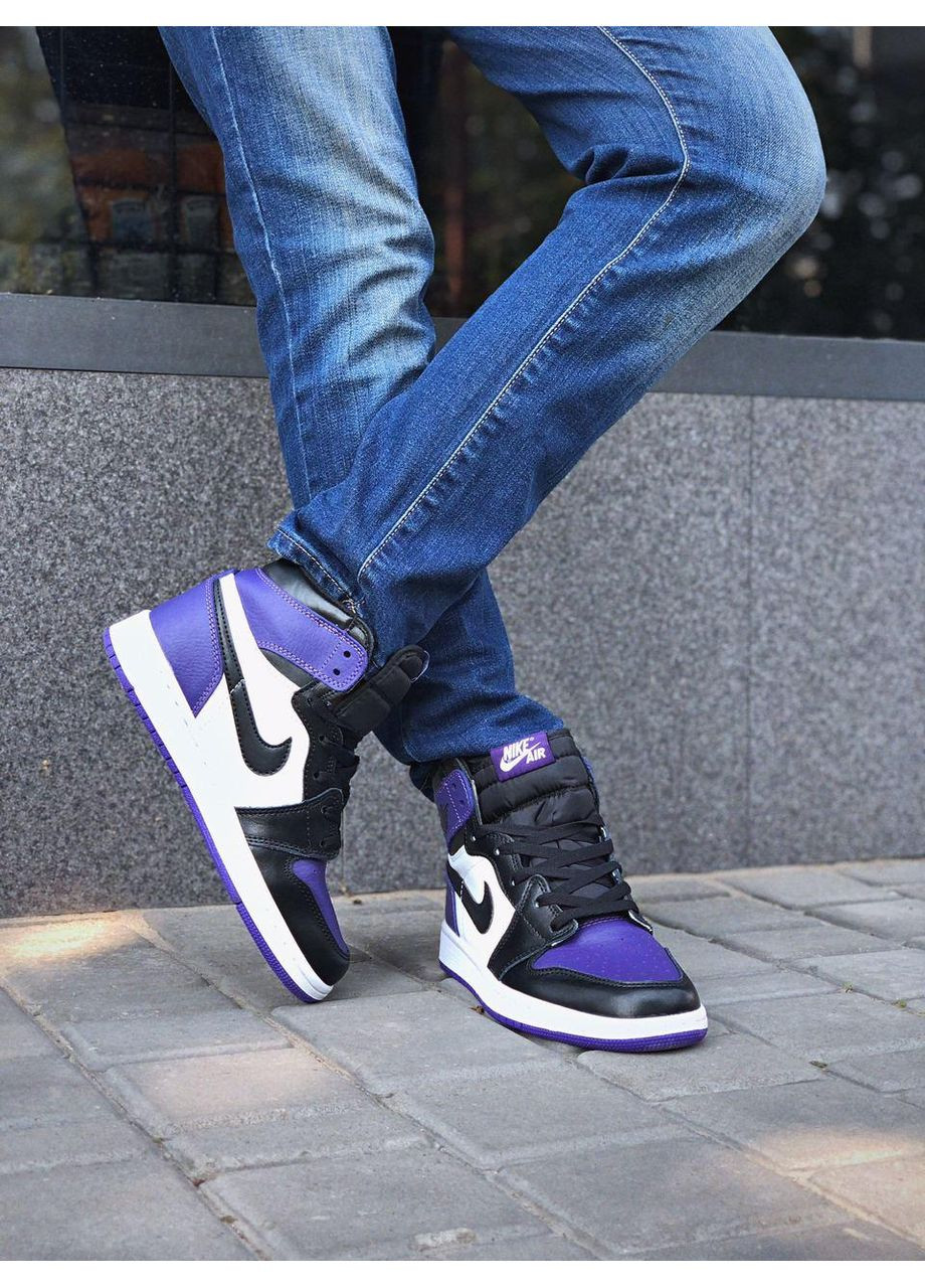 Білі Зимовий кросівки чоловічі nike air jordan retro 1 high purple найк аір джордан No Brand