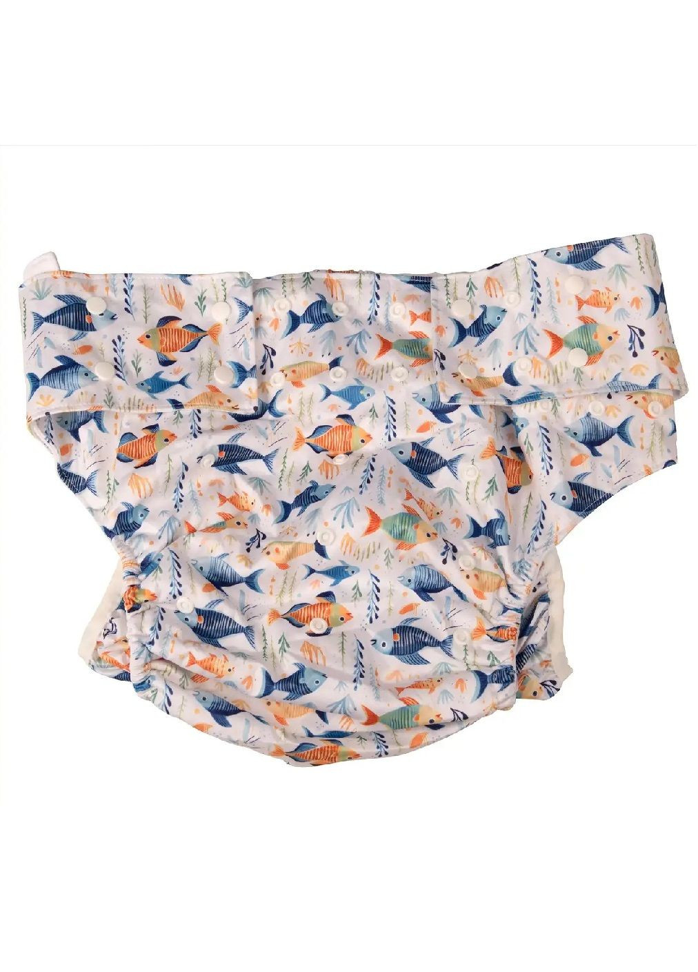 Подгузник для взрослых многоразовый тканевый непромокаемый дышащий с регулировкой размера (479464-Prob) С рыбками Unbranded (319301960)