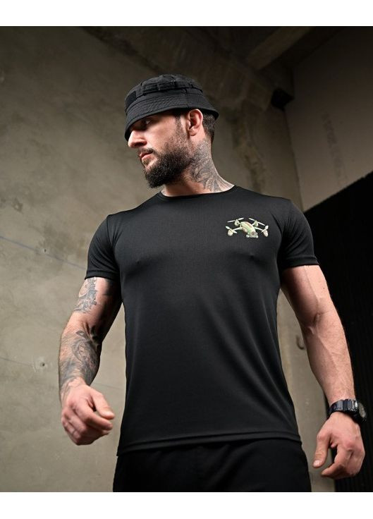 Тактична чоловіча футболка Ховайся чорна No Brand (352473816)