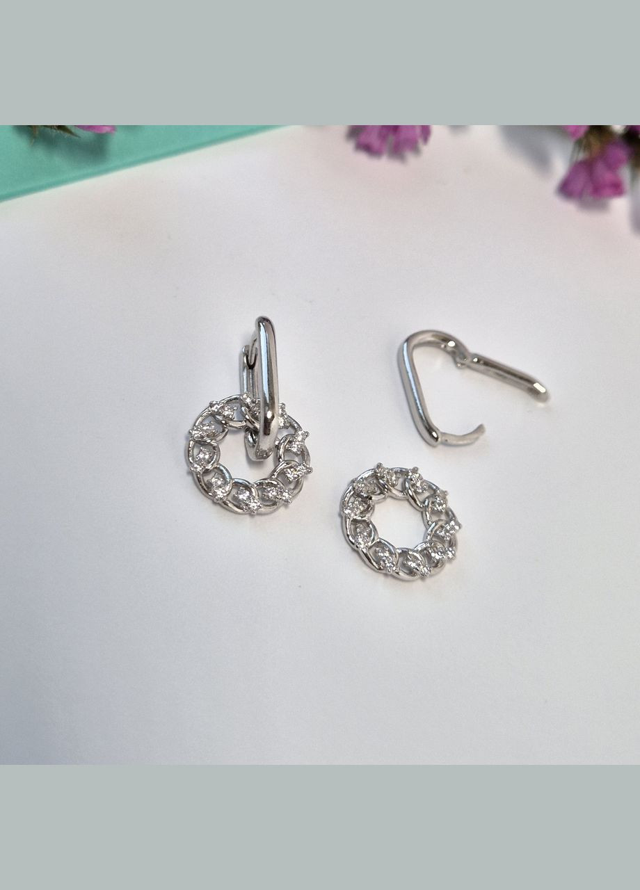 Срібні сережки з підвіскою срібло 925 проби Родоване 5027р 3.10г No Brand (306741979)