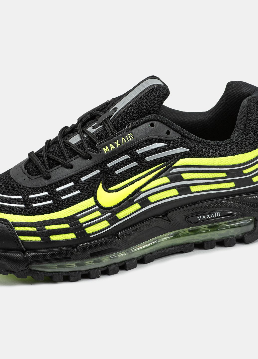 Чорні Осінні кросівки чоловічі nike air max tl 2.5 black green | найк аір макс тл 2.5 чорні зелені No Brand