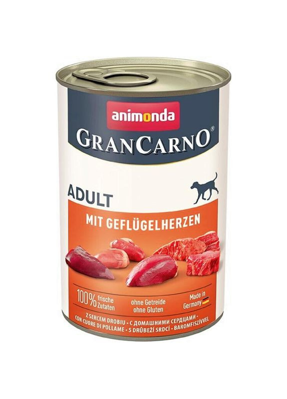 GranCarno Вологий корм для дорослих собак серця птиці 400 г Animonda (280901183)