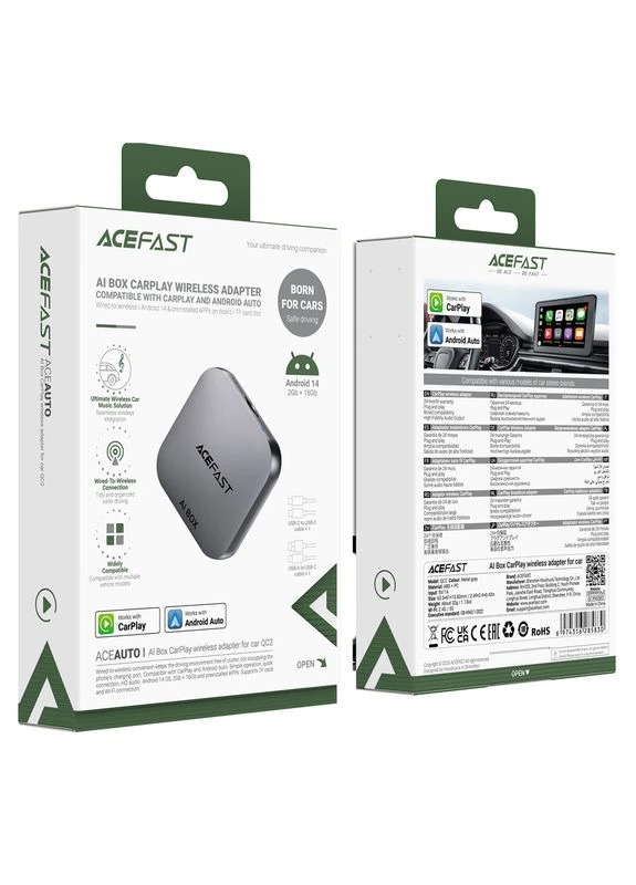 Адаптер QC2 AI Box CarPlay wireless adapter for car (6974316285830) Acefast (386667102)