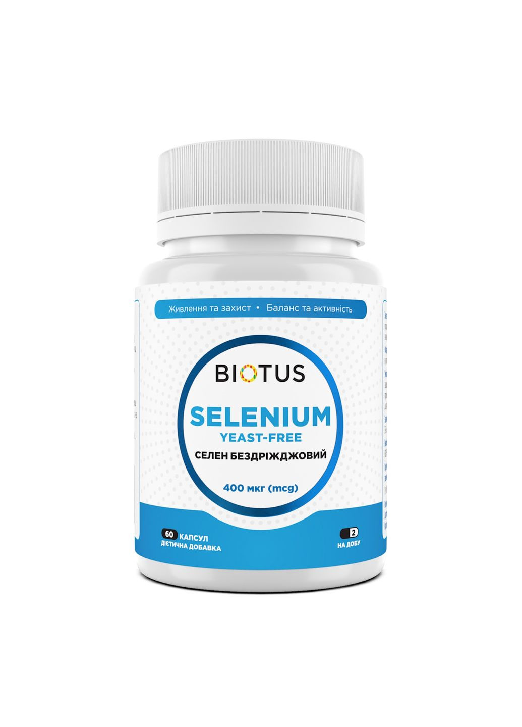 Селен, Selenium,, без дріжджів, 400 мкг, 60 капсул Biotus (367990978)