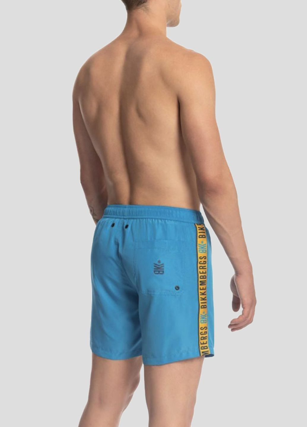 Голубые пляжные шорты с брендированными лампасами Dirk Bikkembergs (292012594)