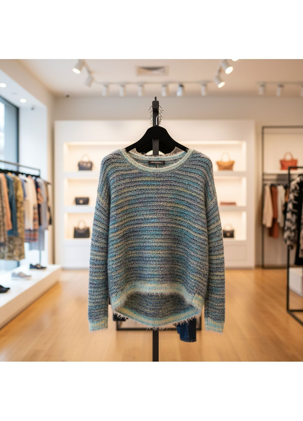 Голубой демисезонный женский демисезонный свитер травка fv-5540100 голубой Forza Viva