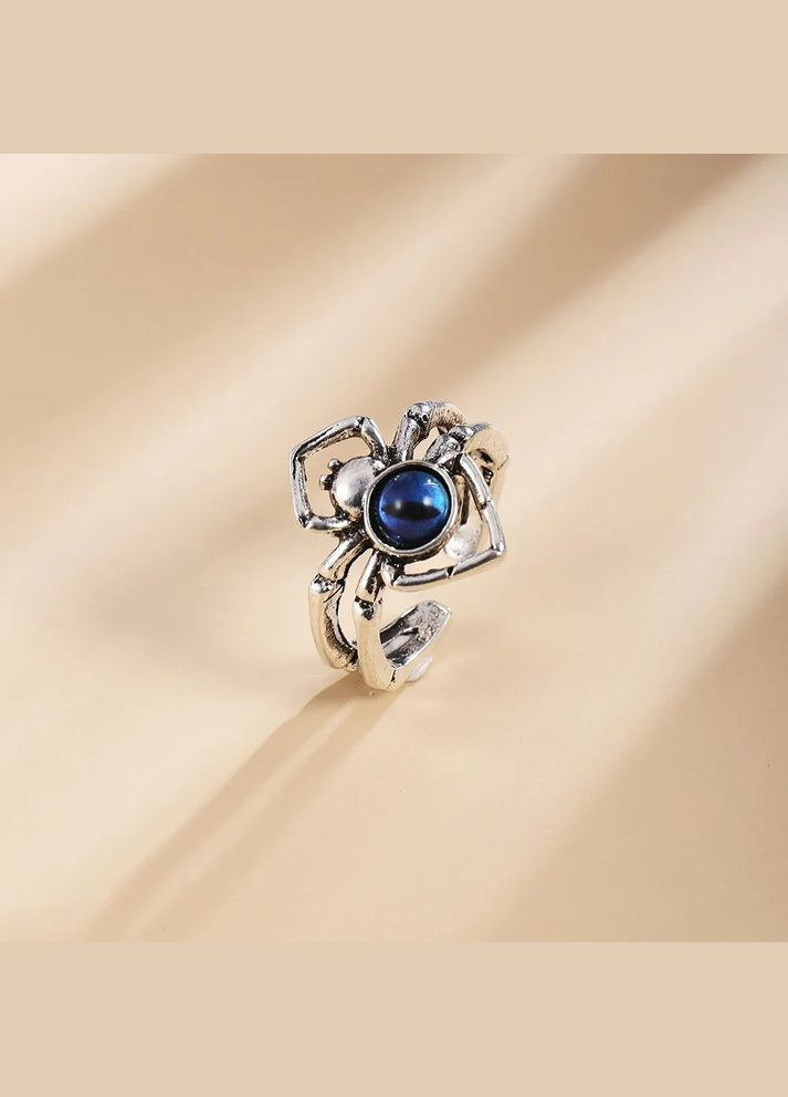 Кольцо женское паук с синим глазом на брюшке кольцо в виде Паучихи размер регулируемый Fashion Jewelry (285110705)