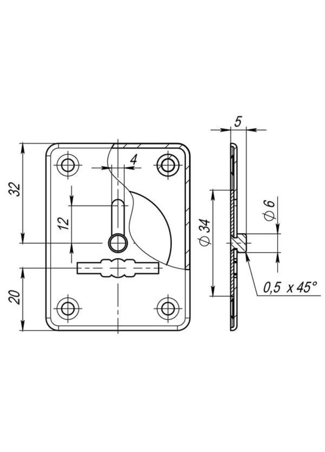 Декоративная накладка со шторкой RDA 02 под ключ мат хром. Comit (323483781)