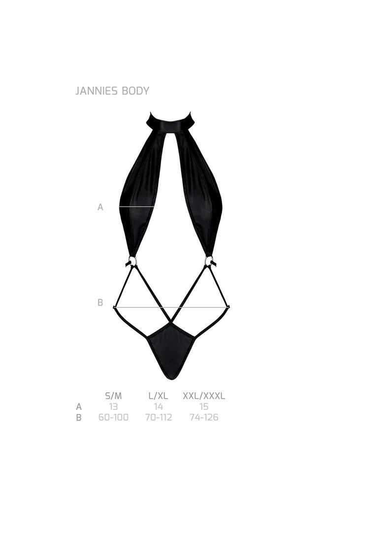 Боди-халтер из экокожи JANNIES BODY black - CherryLove Passion чёрный полиэстер, полиуретан