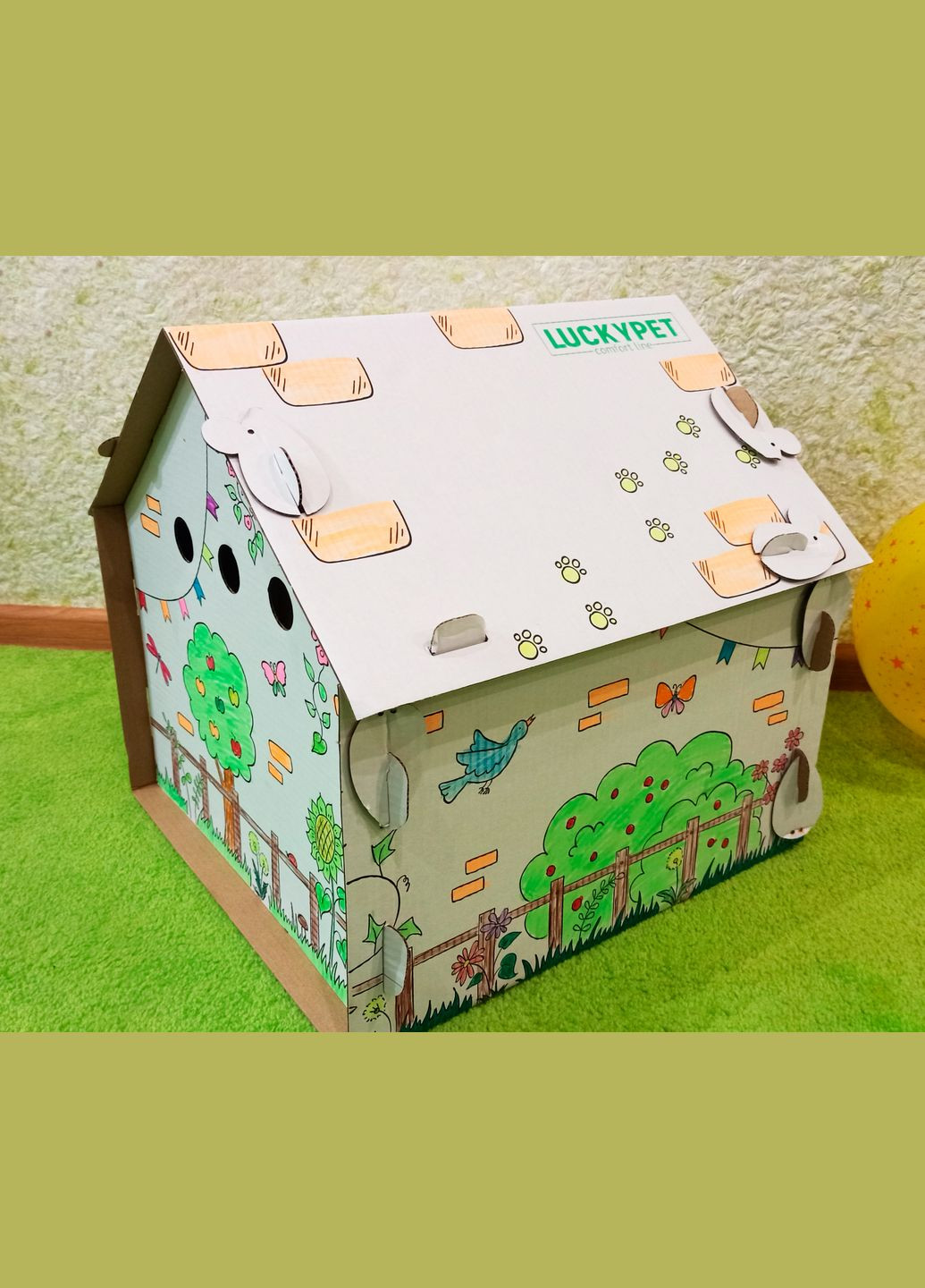 Будиночок для собак і кішок ЕКО Будиночок "Вікенд" 45x45x45 см Білий (4820224213231) Lucky Pet (279561902)