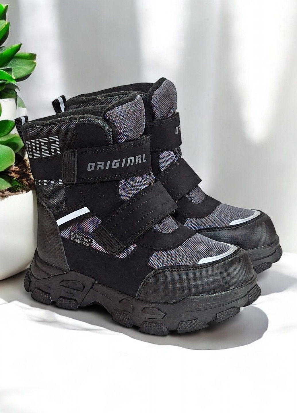 Зимові термо черевики дутики для хлопчика на овчині вовні та липучках ТОМ М 10737С Tom.M (305391847)