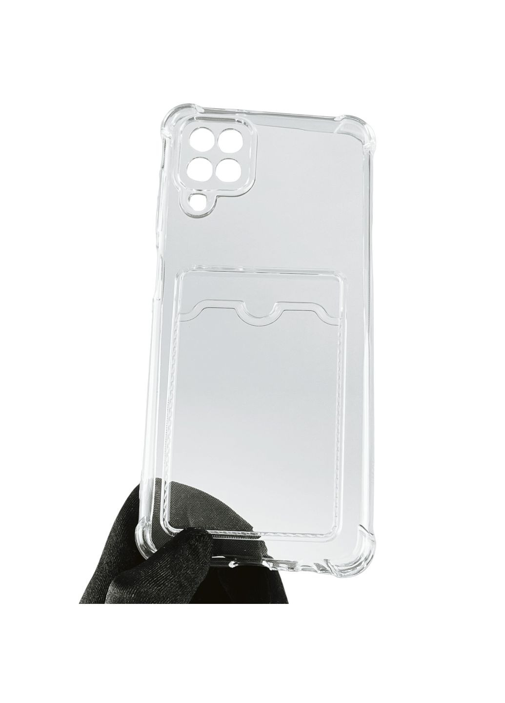 Чохол для Galaxy M12 SM-M127F з бронь кутами з кишенею для візиток карток k-pop на самсунг м12 прозорий Samsung (366020922)