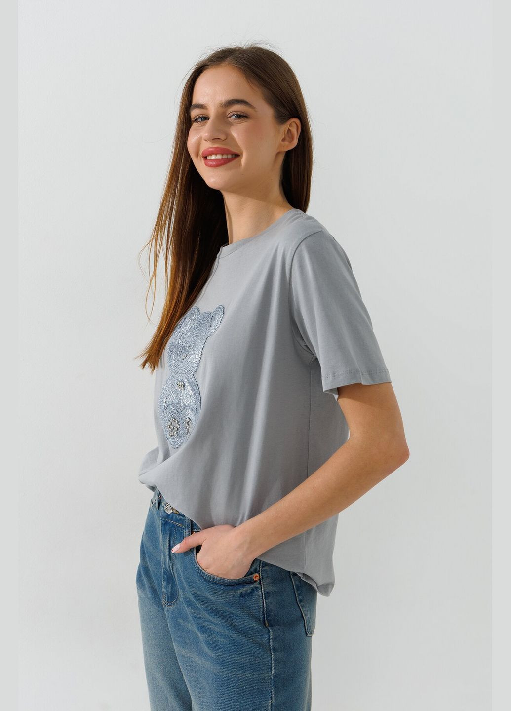 Футболка с принтом женская PT-31 Серый shop (2000990689269) On me - (316588208)