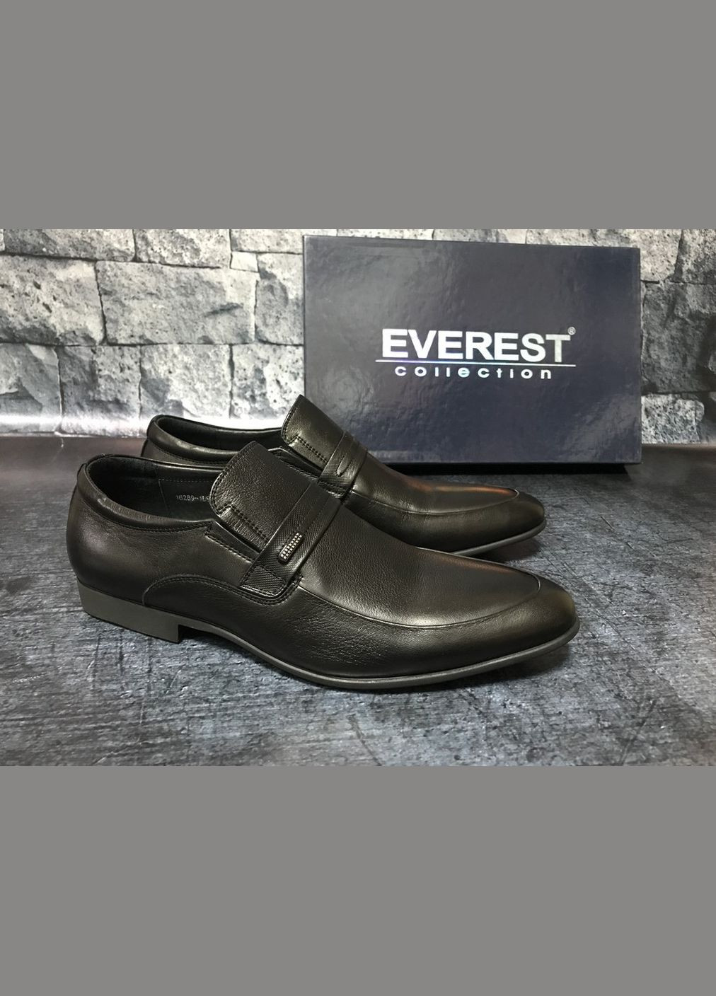 Черные мужские кожаные туфли, тm Everest