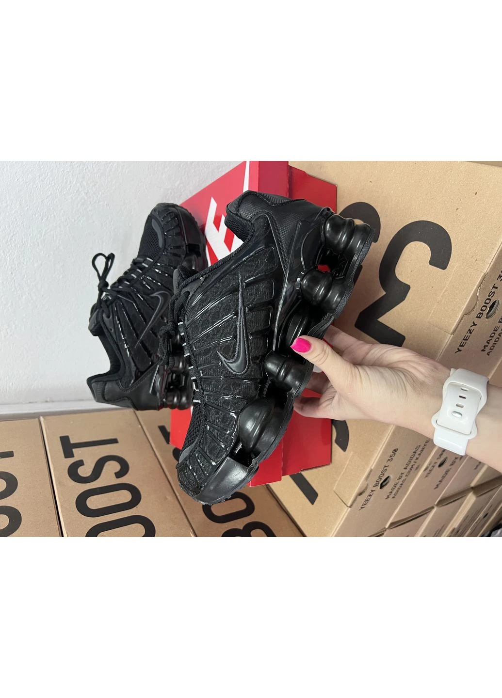 Черные демисезонные кроссовки мужские nike shox tl black найк шокс тл черные No Brand