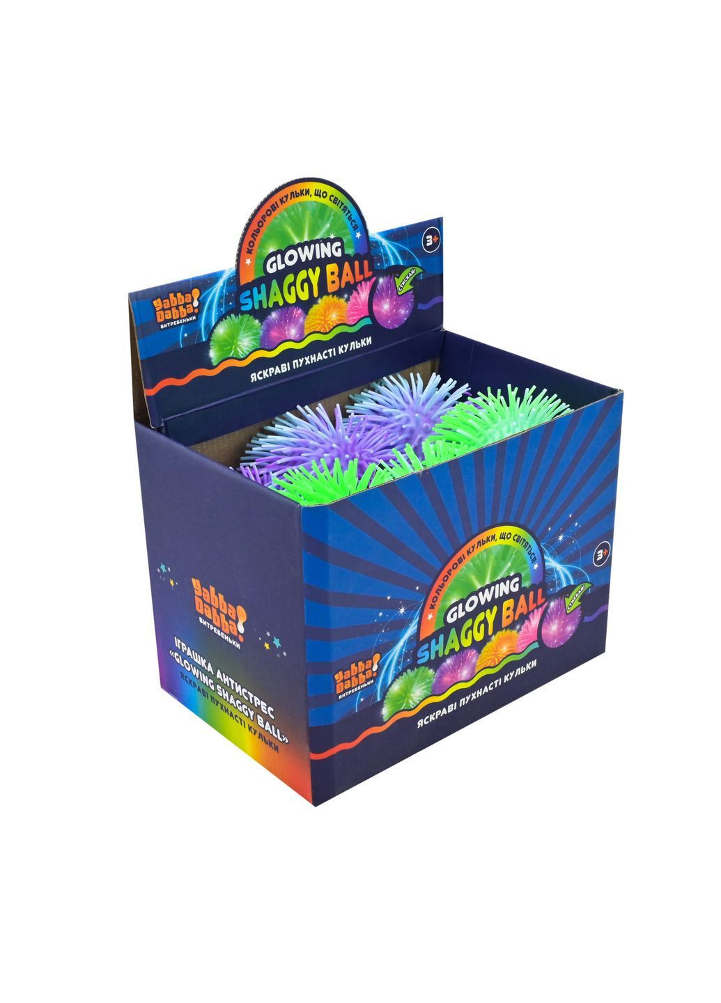Пушистый антистресс-мяч с подсветкой на резинке, 12 см, Yabba Dabba, в ассортименте - No Brand YD2543 (371928198)