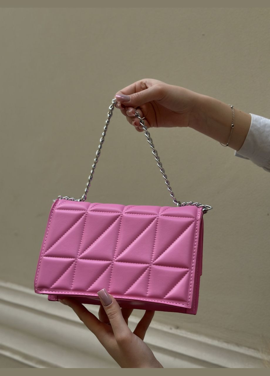 Женская розовая сумка 10288 кросс-боди на цепочке No Brand (299279274)