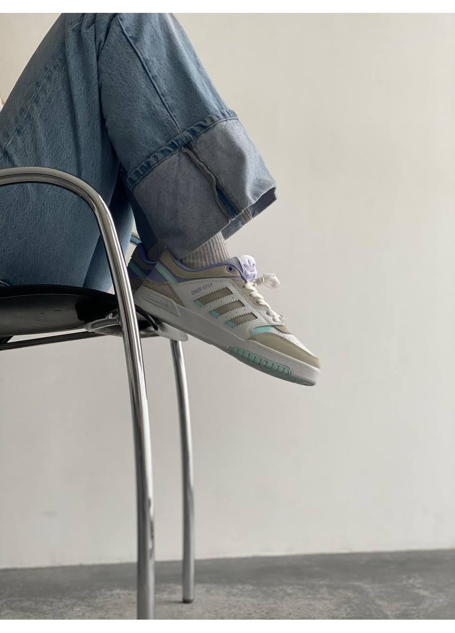 КРОСІВКИ ЖІНОЧІ ADIDAS DROP STEP LIGHT BLUE АДІДАС ДРОП СТЕП No Brand білі демісезони (368859835)