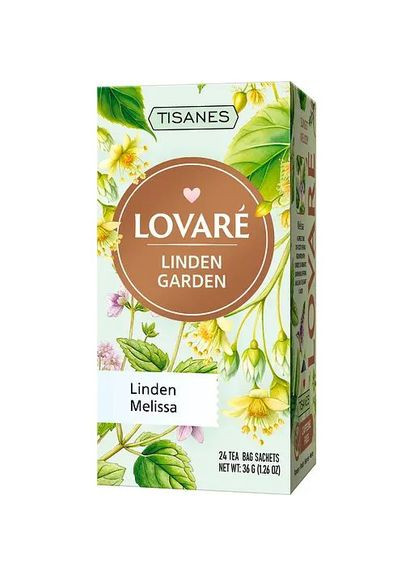 Чай Tisanes Linden Garden бленд трав’яного чаю з фруктами та плодами 36 г (24 шт. х 1.5 г) Lovare (316684998)