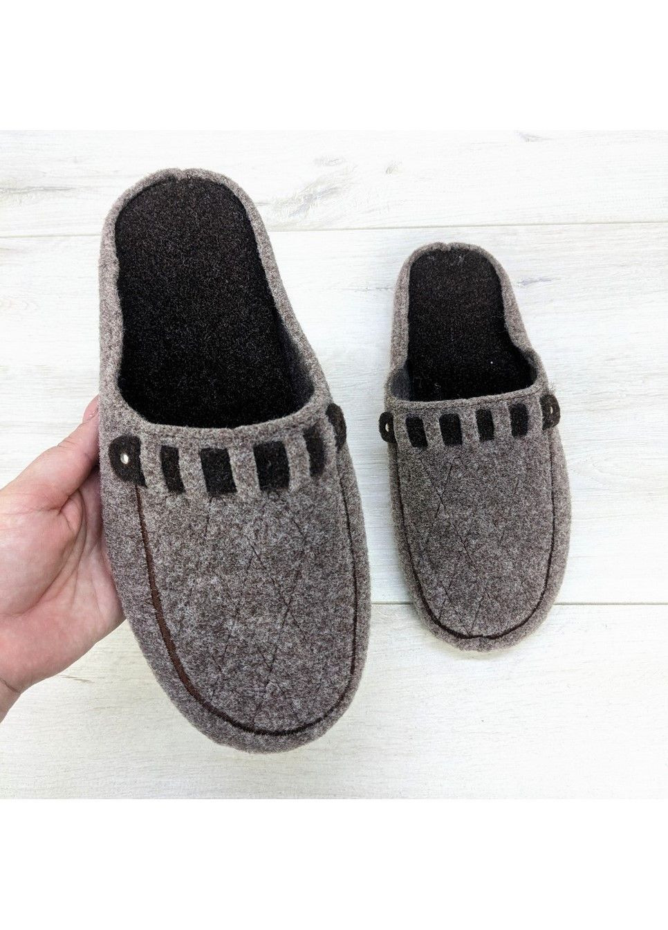 Тапочки чоловічі кімнатні Klerotex фетрові для ламінату No Brand (299146688)