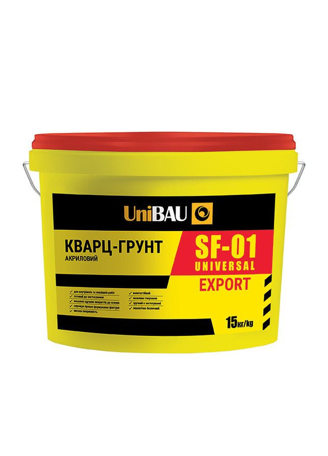 Кварц-грунт акриловий SF-01 Universal Export 15кг UniBau (369943973)