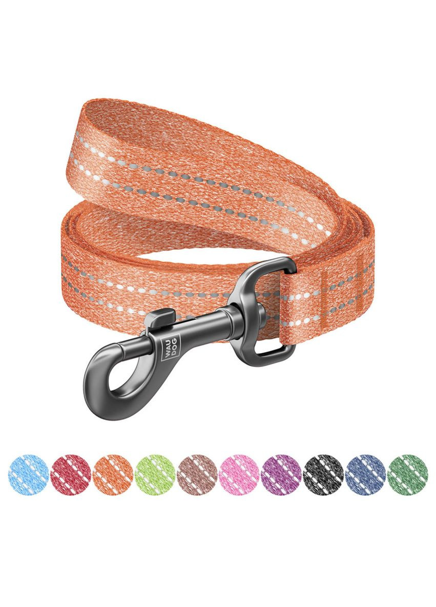 Повідець для собак Re-cotton світловідбиваючий, M, Ш 20 мм, Д 500 см помаранчевий WAUDOG (322642829)