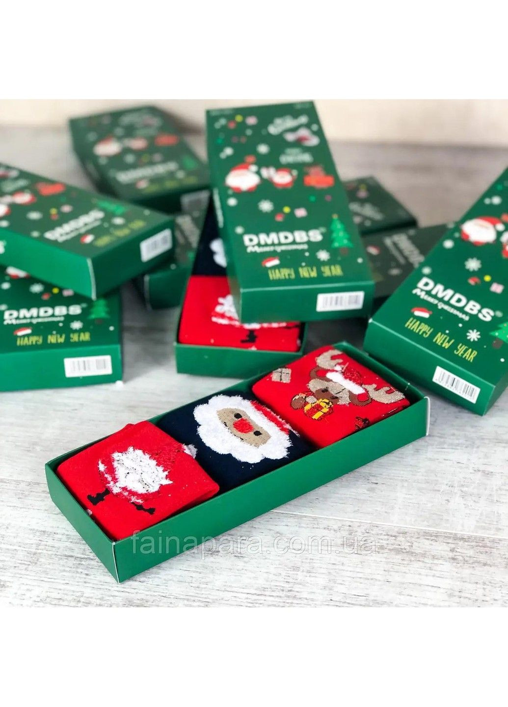 Подарочный набор рождественских носков 3 шт (зеленый) No Brand (317225405)