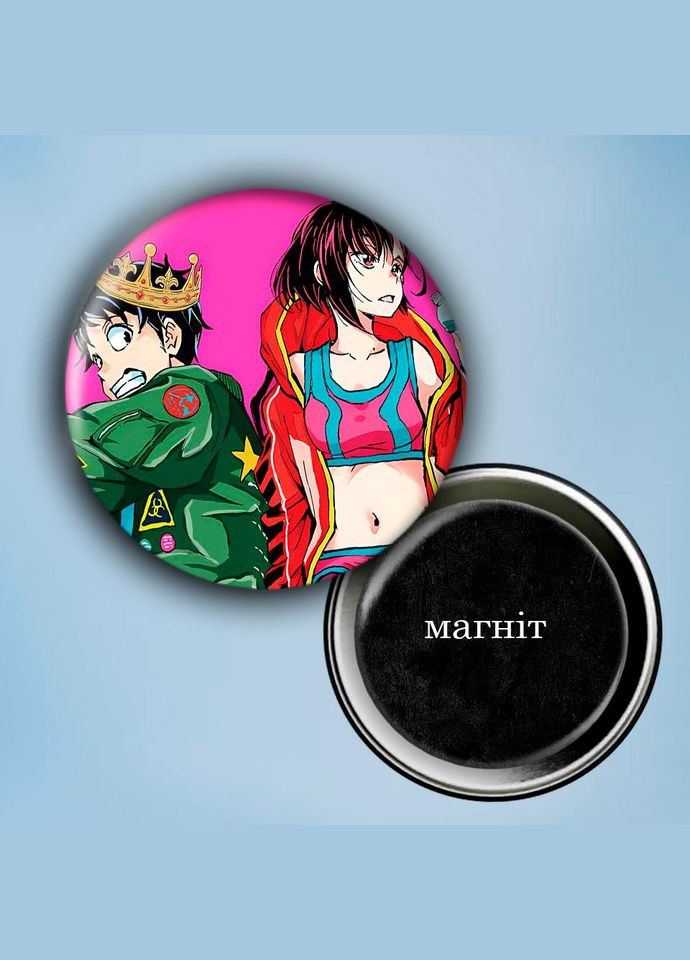 Фотомагніт (магніт на холодильник) Аніме Передсмертний список зомбі #0002 56 мм чорний No Brand (309154343)